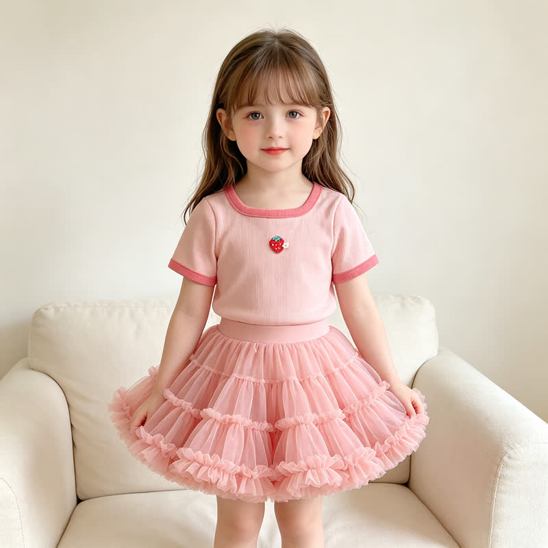 Maglietta per bambina con motivo floreale/fruttato - image 7