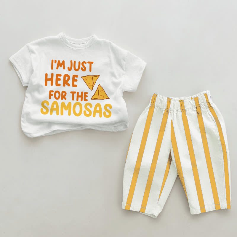 SONO QUI SOLO PER IL SET DA BAMBINO SAMOSAS A 2 PEZZI A RIGHE VERTICALI - Bianco e Giallo - 2-3T - image 1
