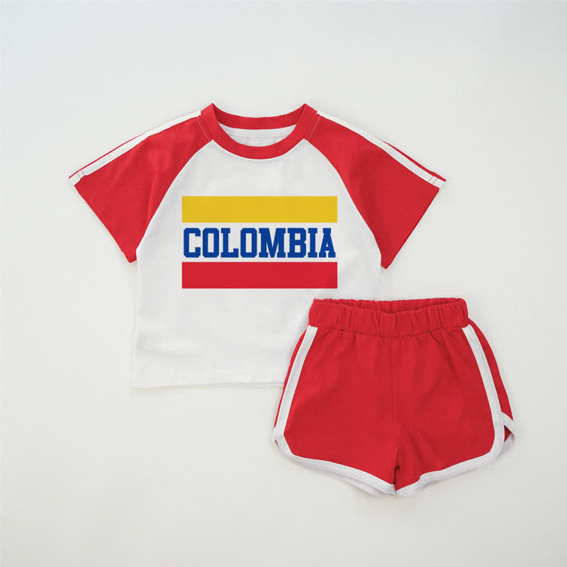 Set di t-shirt rosse per neonati COLOMBIA - Rosso - 2-3T - image 1