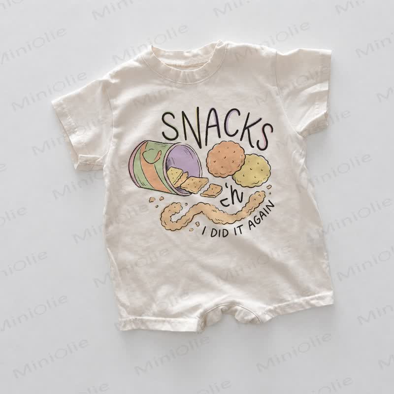 Tutina bianca stampata per neonati SNACKS - Bianco - 18-24 mesi - image 1