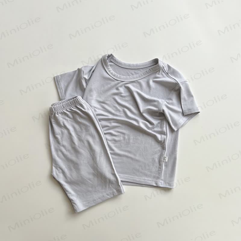 Completo per bambina composto da maglietta e pantaloncini in morbido cotone. - Grigio - 4-5T - image 3
