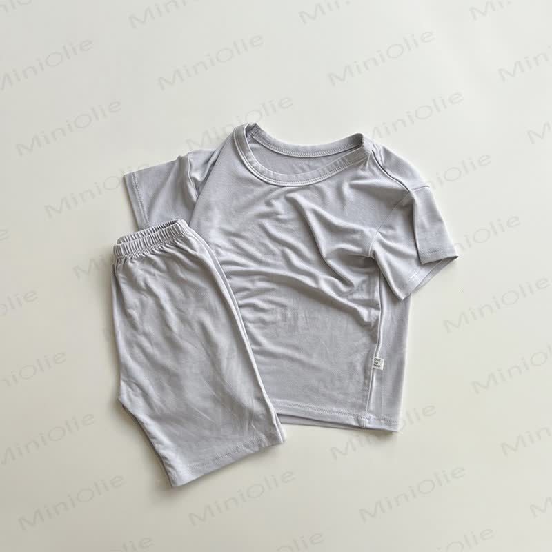 Completo per bambina composto da maglietta e pantaloncini in morbido cotone. - Grigio - 4-5T - image 3