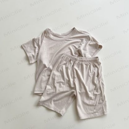 Completo per bambina composto da maglietta e pantaloncini in morbido cotone. - Marrone - 4-5T - image 5