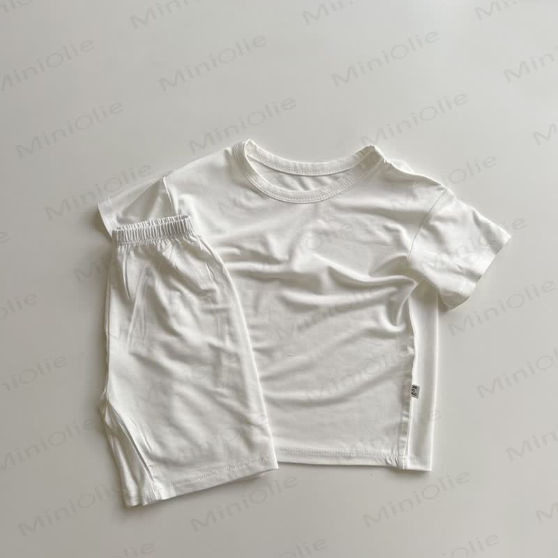 Completo per bambina composto da maglietta e pantaloncini in morbido cotone. - Bianco - 4-5T - image 6