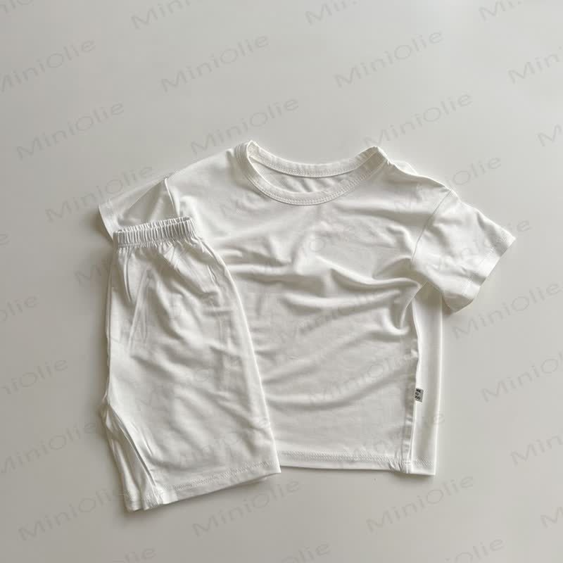 Completo per bambina composto da maglietta e pantaloncini in morbido cotone. - Bianco - 4-5T - image 6