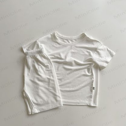 Completo per bambina composto da maglietta e pantaloncini in morbido cotone. - Bianco - 4-5T - image 6
