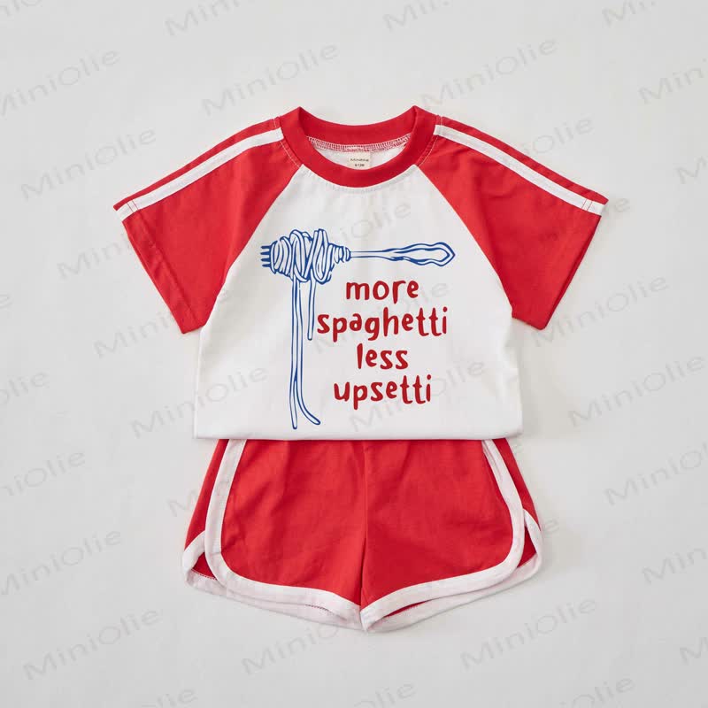 PIÙ SPAGHETTI, MENO INSULTI - Set di t-shirt Baby Red Pasta - Rosso - 2-3T - image 1