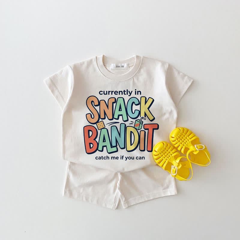 ATTUALMENTE DISPONIBILE: Set composto da maglietta e pantaloncini bianchi Baby Baby "Catch Me If You Can" (Prendetemi se ci riuscite) - Bianco - 18-24 mesi - image 1