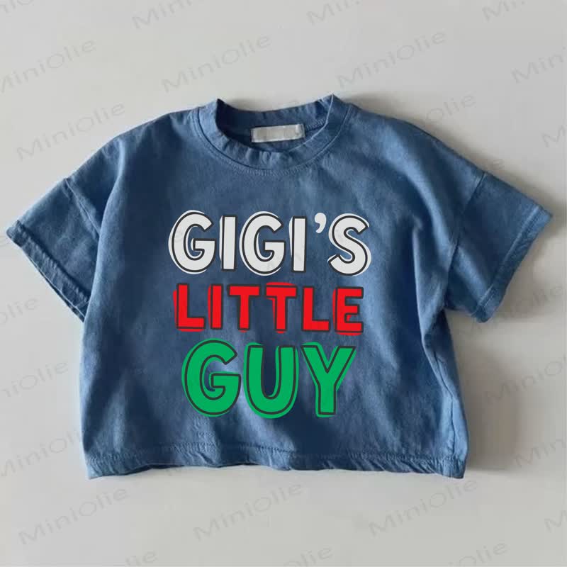 T-shirt azzurra con slogan "Il piccolo ragazzo di Gigi" - Blu - 18-24 mesi - image 1