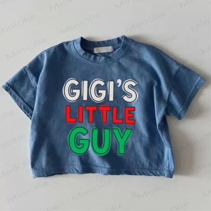 T-shirt azzurra con slogan "Il piccolo ragazzo di Gigi" - Blu - 18-24 mesi - image 1