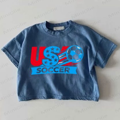 Maglietta azzurra con stampa di pallone da calcio della US Soccer - Blu - 18-24 mesi - image 1