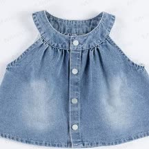Completo senza maniche in denim blu baby - image 5