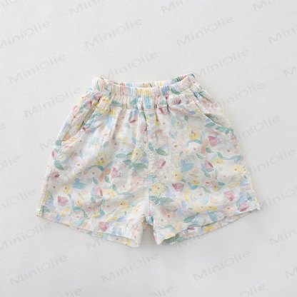 Pantaloncini da bambina con stampa floreale pastello - Rosa - 6-7T - image 2