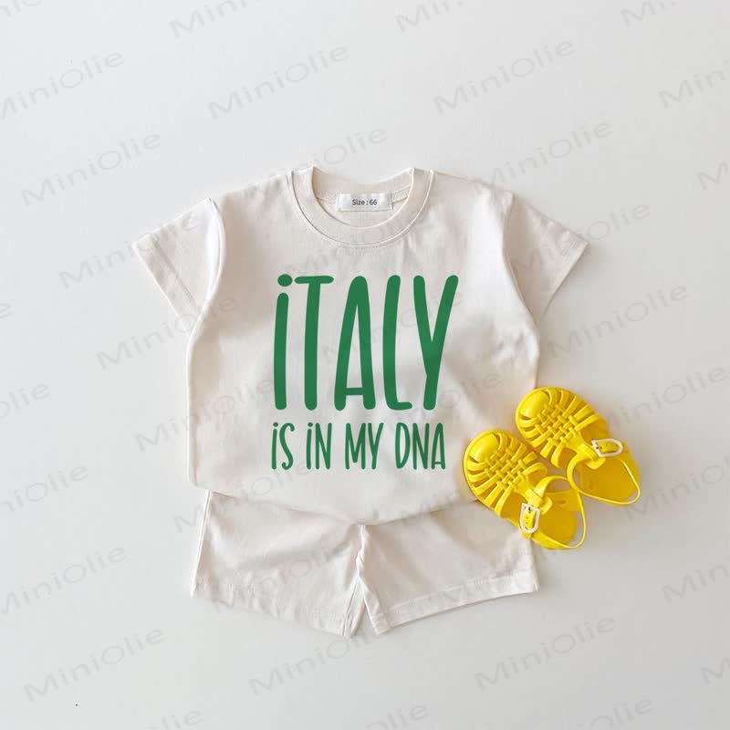 Completo 2 pezzi Baby White con la scritta "L'ITALIA È NEL MIO DNA" - Bianco - 18-24 mesi - image 1