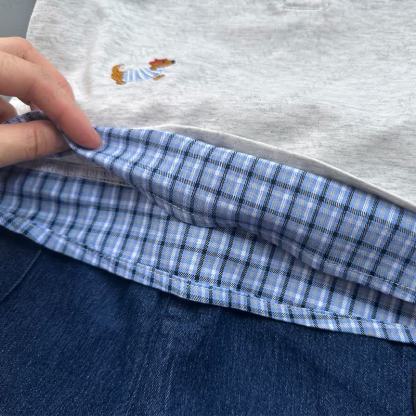 Polo a quadri con colletto o pantaloncini di jeans per neonati e bambini piccoli - image 6