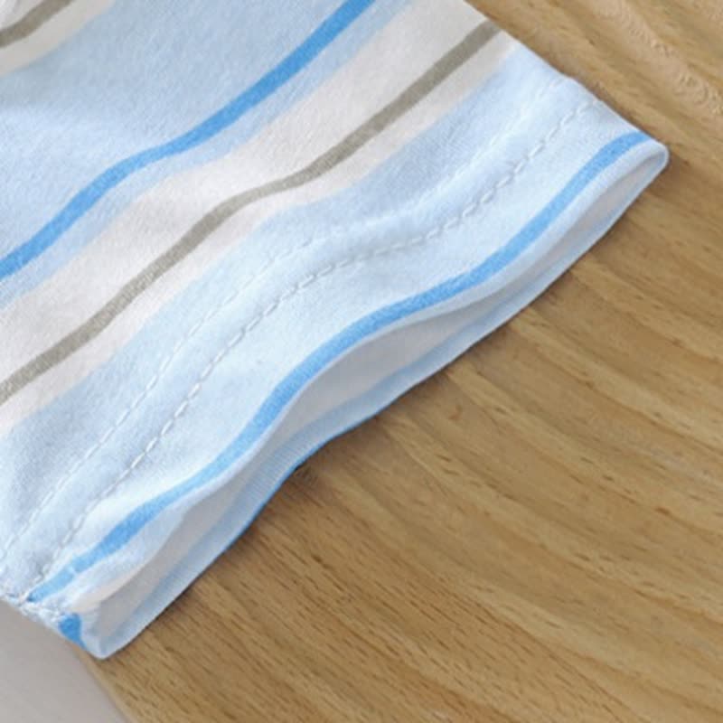 Maglietta estiva casual a righe con orsetto per neonati e bambini piccoli - image 7