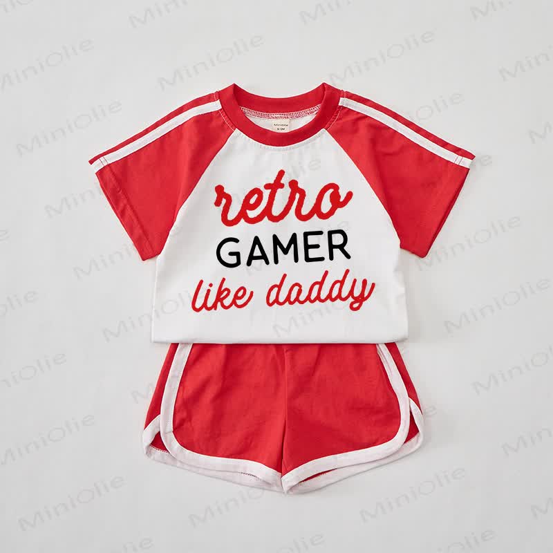 Set di t-shirt rosse per bambini "GAMER LIKE DADDY" - Rosso - 2-3T - image 1