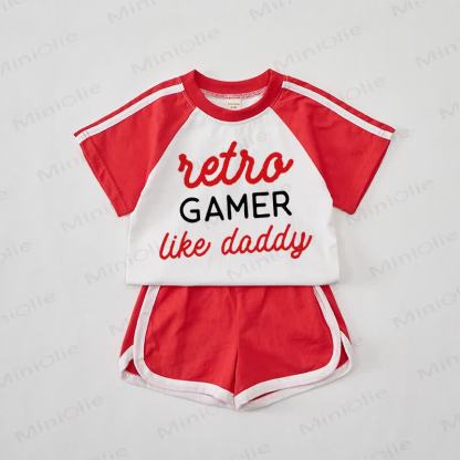 Set di t-shirt rosse per bambini "GAMER LIKE DADDY" - Rosso - 2-3T - image 1