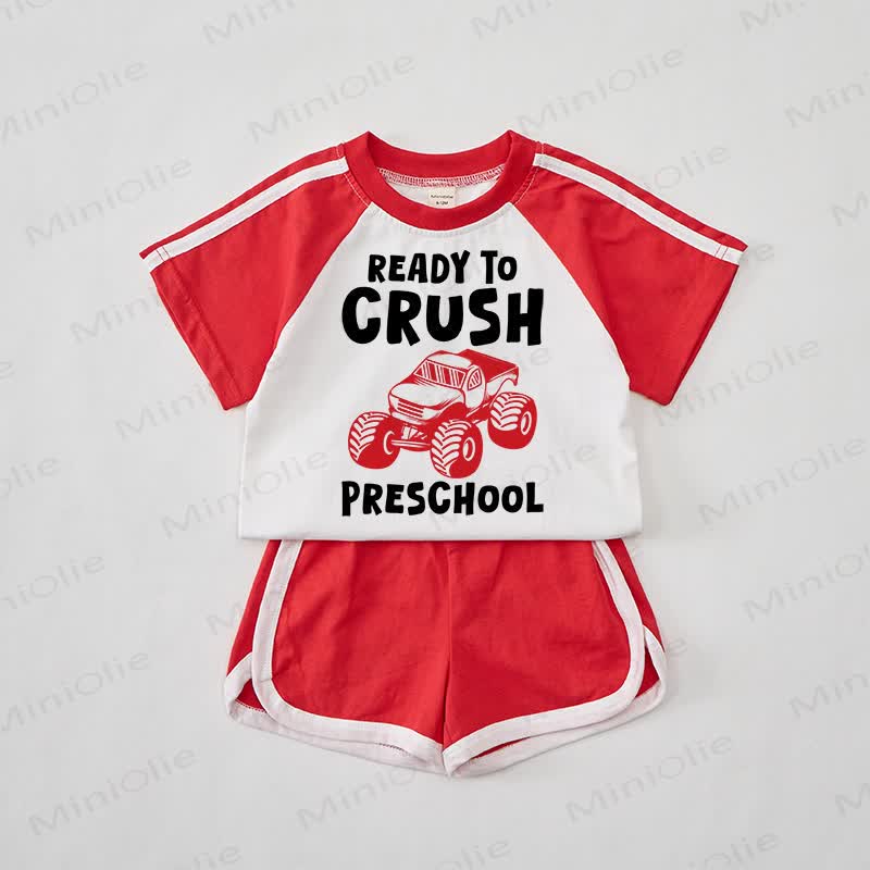 PRONTO A CONQUISTARE L'ASILO - Set di magliette rosse per neonati - Rosso - 2-3T - image 1