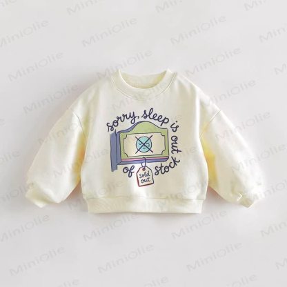 CI DISPIACE, IL SONNO È ESAURITO Felpa color crema per neonati e bambini con slogan - Crema - 3-5T - image 1
