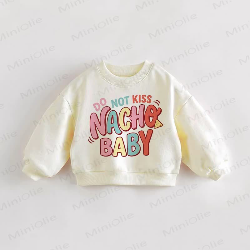 NON BACIARE NACHO BABY Felpa color crema con slogan per neonati e bambini - Crema - 3-5T - image 1