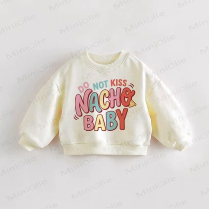 NON BACIARE NACHO BABY Felpa color crema con slogan per neonati e bambini - Crema - 3-5T - image 1