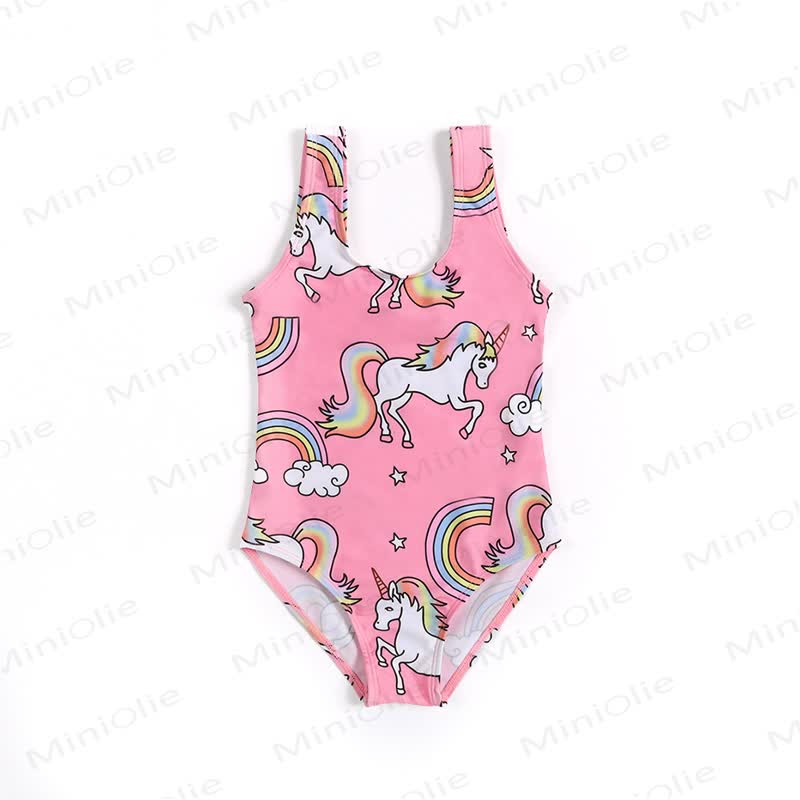 Tutina da bagno per bambina con volant e fenicottero - Arcobaleno Rosa - 6-7T - image 5