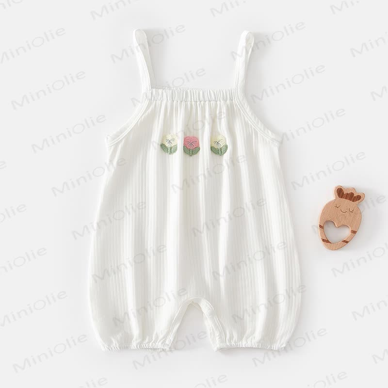 Tutina a bolle morbida in modal con arricciature, ideale per neonati. - Fiore Bianco - 2-3T - image 2