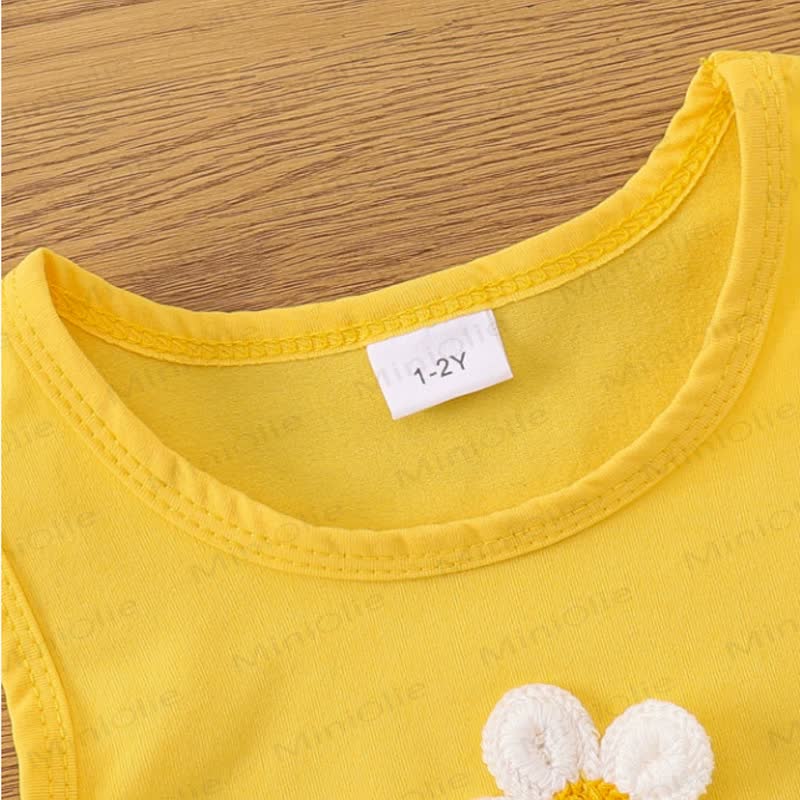 Completo senza maniche giallo margherite per bambina - image 3