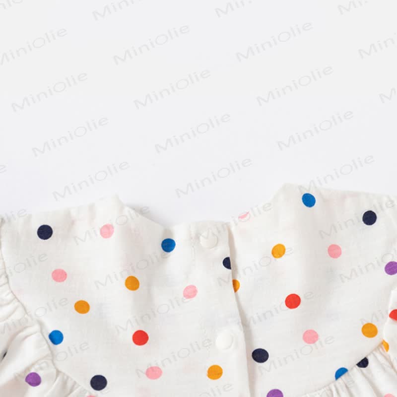 Vestitino estivo per bambina con stampa di coniglietti e pois - image 7