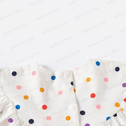 Vestitino estivo per bambina con stampa di coniglietti e pois - image 7
