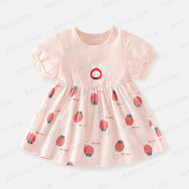 Vestitino estivo per bambina con stampa di coniglietti e pois - Rosa - 4,5-5T - image 2