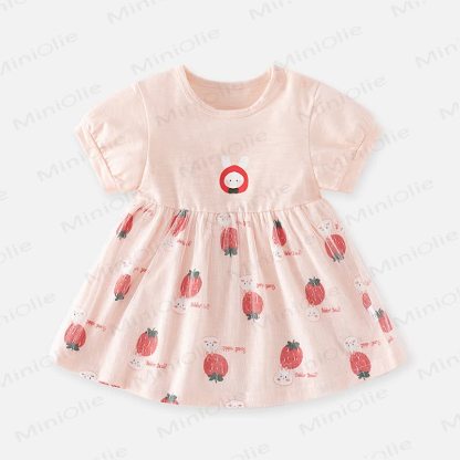 Vestitino estivo per bambina con stampa di coniglietti e pois - Rosa - 4,5-5T - image 2