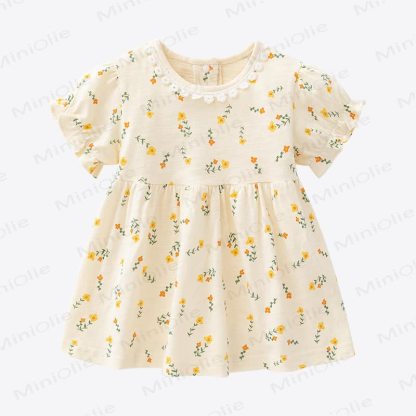 Vestitino estivo a fiori per bambina - Fiore giallo - 3-4 anni - image 1