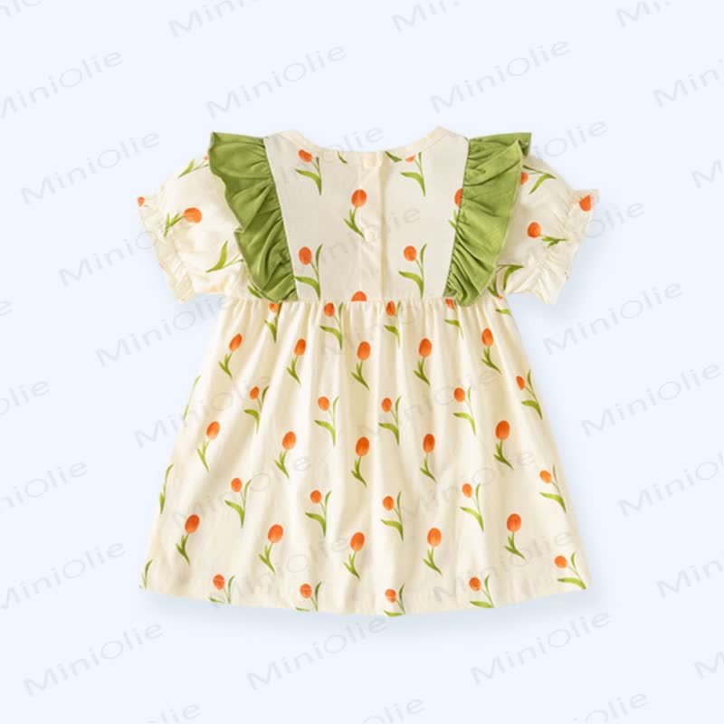 Vestitino estivo per bambina con stampa di coniglietti e fiori - image 5