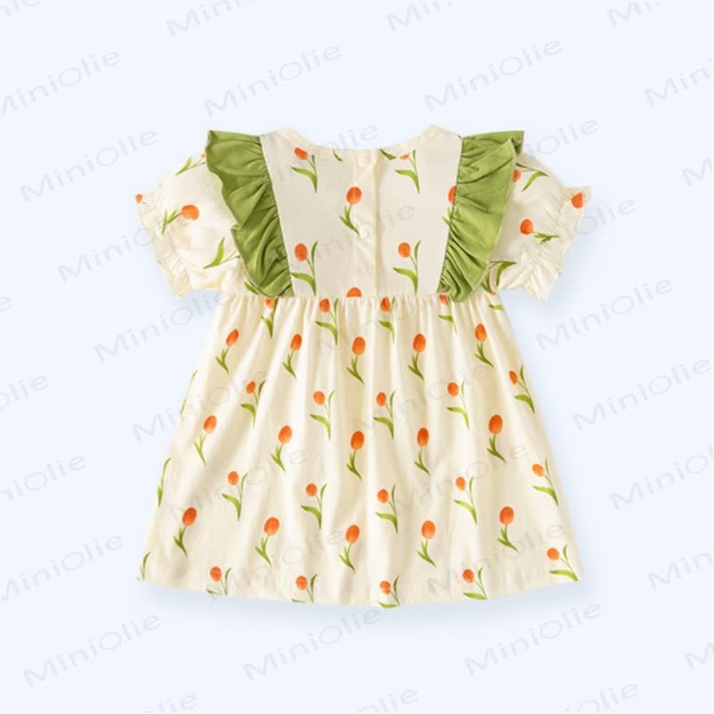 Vestitino estivo per bambina con stampa di coniglietti e fiori - image 5