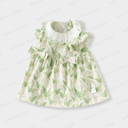 Vestitino estivo per bambina con stampa di coniglietti e fiori - Verde - 5-6T - image 2
