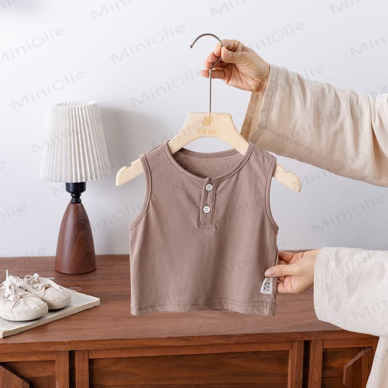 Completo senza maniche a tinta unita per neonato - Top color kaki - 2-3T - image 2