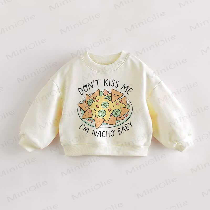 DON'S KISS ME I'M NACHO BABY Felpa color crema per neonati e bambini - Crema - 3-5T - image 1