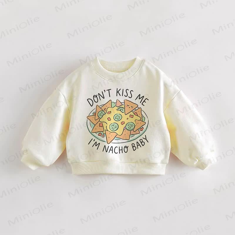 DON'S KISS ME I'M NACHO BABY Felpa color crema per neonati e bambini - Crema - 3-5T - image 1
