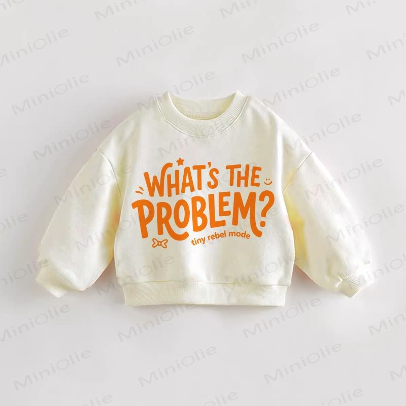 QUAL È IL PROBLEMA? TINY REBEL MODE BABY Felpa color crema per neonati e bambini - Crema - 3-5T - image 1