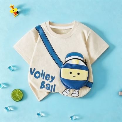 Borsa a tracolla 3D con faccina sorridente da pallavolo/calcio per bambini - Beige - 11-12T - image 2