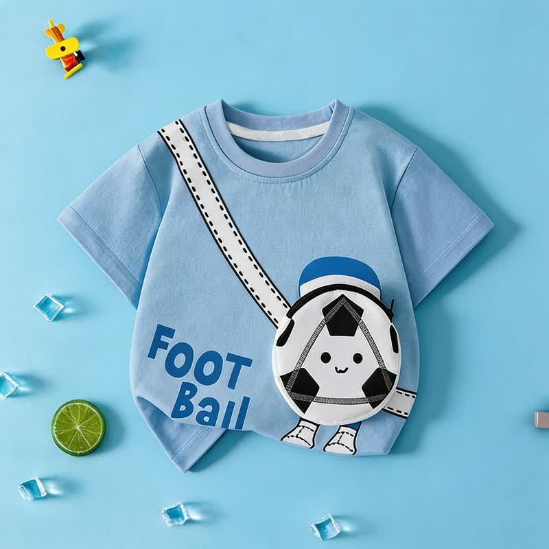Borsa a tracolla 3D con faccina sorridente da pallavolo/calcio per bambini - Blu - 11-12T - image 5