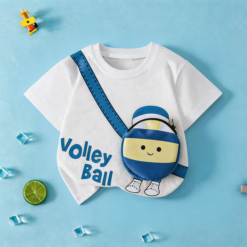 Borsa a tracolla 3D con faccina sorridente da pallavolo/calcio per bambini - Bianco - 11-12T - image 4
