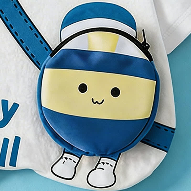 Borsa a tracolla 3D con faccina sorridente da pallavolo/calcio per bambini - image 7