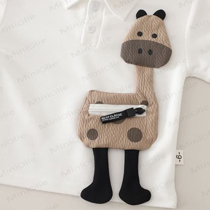 Completo da bambino in cotone con polo e pantaloncini con taschino, collezione Deer Collection. - image 6
