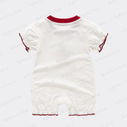 Tutina a coste con coniglietto fragola per neonati - image 2
