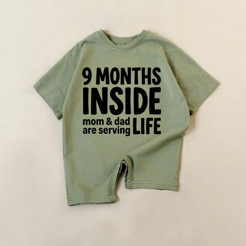 9 MESI DENTRO MAMMA E PAPÀ SONO IN ERGA T-SHIRT PER NEONATO - Verde - 18-24 mesi - image 1