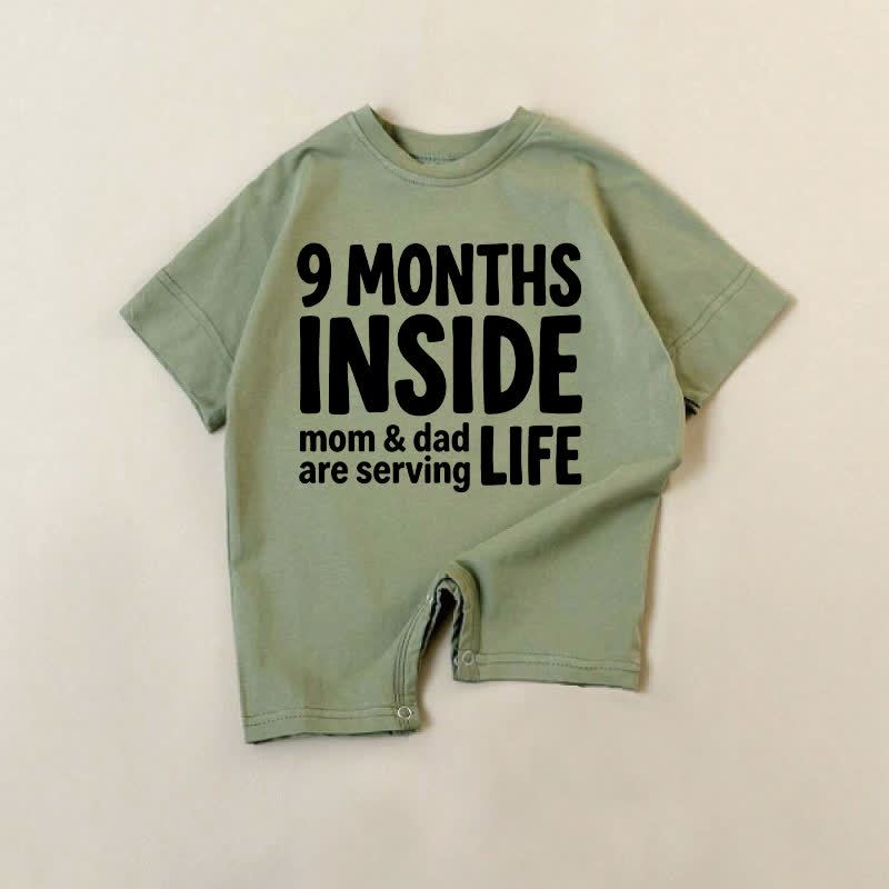 9 MESI DENTRO MAMMA E PAPÀ SONO IN ERGA T-SHIRT PER NEONATO - Verde - 18-24 mesi - image 1