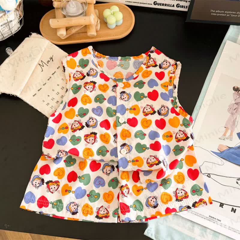 Completo da bambina composto da canotta e pantaloncini in viscosa con inserti patchwork. - Beige - 12-13T - image 6